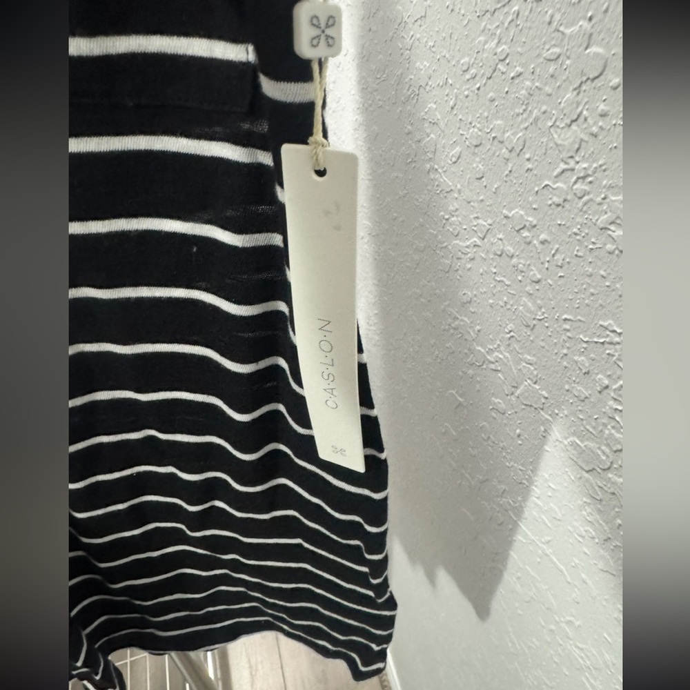NWT Caslon Black and White Striped Short Sleeve Tee Size Small - Picture 3 of 4